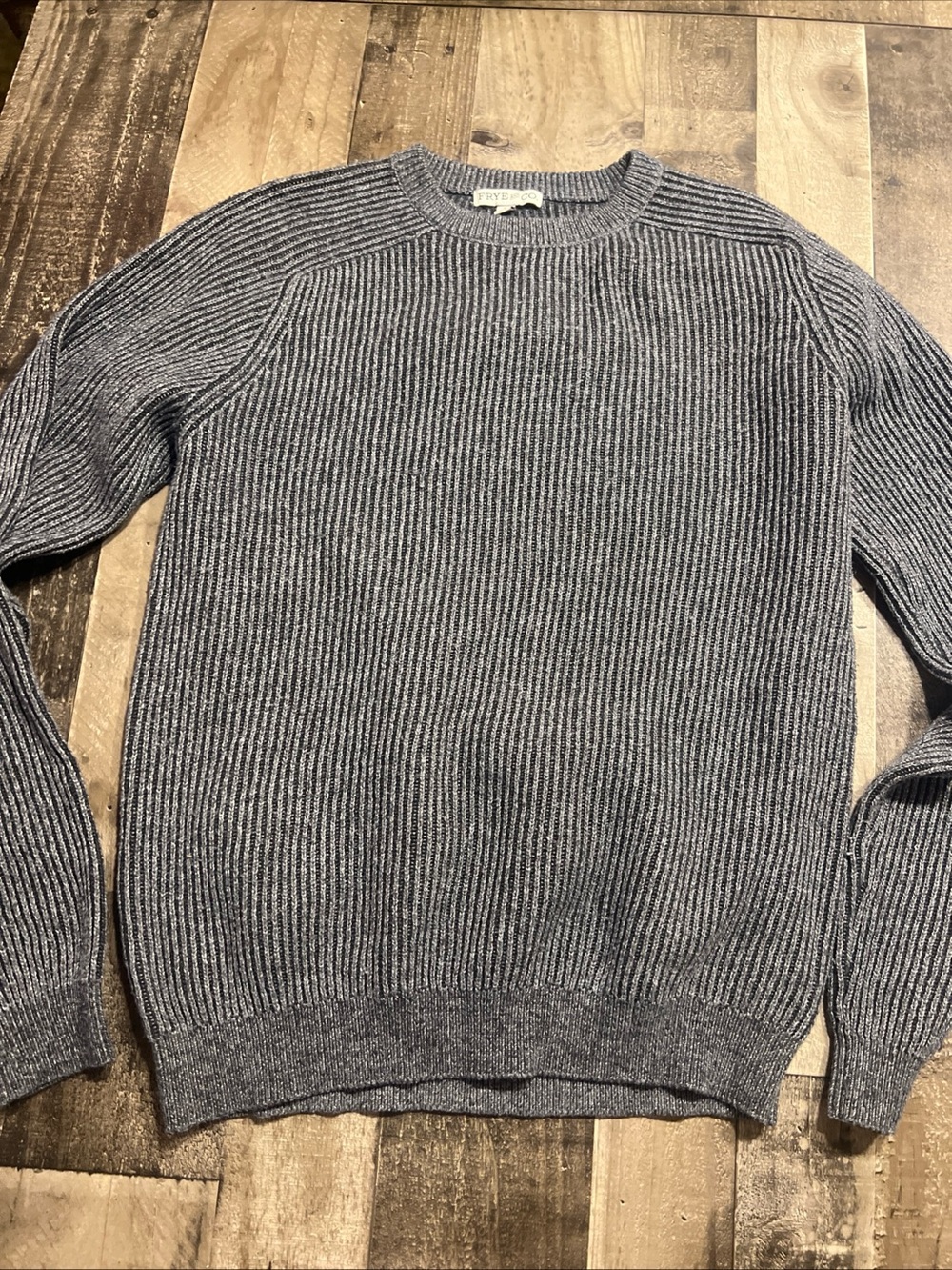 FRYE AND CO. Men's Ribbed Crewneck Sweater - Charcoal Gray